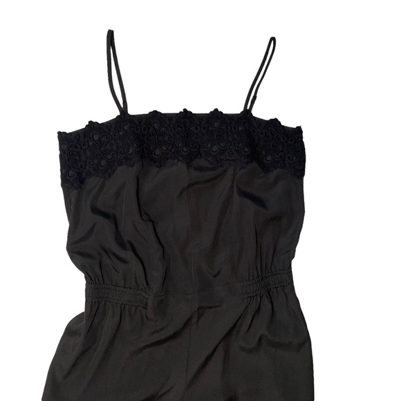 NWT Ann Taylor Black Lace Trim Cinched Jumpsuit - Picture 4 of 10